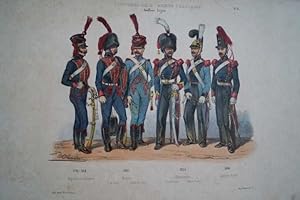 Militaria. Costumes de l`Armée Française. Artillerie Lègère. Original Lithographie um 1880