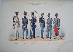 Militaria. Costumes de l`Armée Française. Compagnies de Discipline.Bl. N.45. . Original Lithograp...