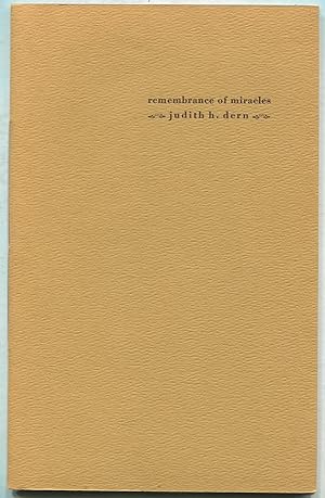 Seller image for Remembrance of Miracles: A Collection of Verse for sale by Between the Covers-Rare Books, Inc. ABAA