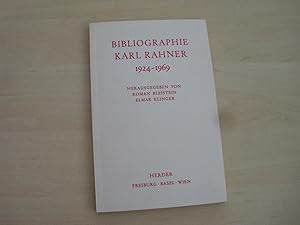 Seller image for Bibliographie Karl Rahner. 1924-1969. for sale by Antiquariat Hamecher