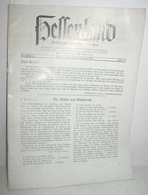 Bild des Verkufers fr Hessenland Heft 1/2 1938 (Heimatzeitschrift fr Kurhessen) zum Verkauf von Antiquariat Zinnober