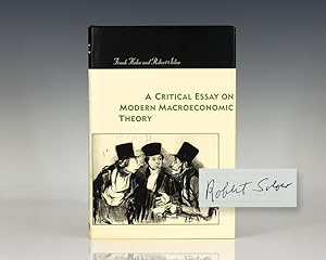 Bild des Verkufers fr A Critical Essay on Modern Macroeconomic Theory. zum Verkauf von Raptis Rare Books