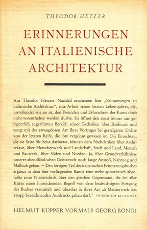 Seller image for Erinnerungen an italienische Architektur for sale by Leipziger Antiquariat