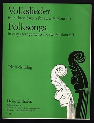 Bild des Verkufers fr Volkslieder in leichten Stzen fr zwei (2) Violoncelli. Folksongs in easy arrangements. Violoncello II zum Verkauf von Antiquariat Peda