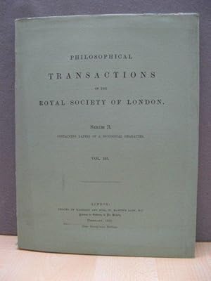 Philosophical Transactions of the Royal Society of London. Series B. Containing Papers of a Biolo...