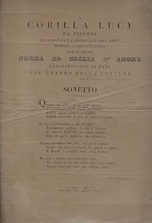 A CORILLA Lucy da Pistoja quando nel carnevale 1837 sosteneva la parte del soprano nelle opere No...