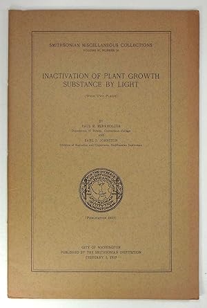 Bild des Verkufers fr Inactivation of plant growth substance by light. (Smithsonian Miscellaneous Collections, Volume 95, Number 20). zum Verkauf von Brbel Hoffmann