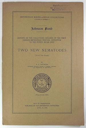 Bild des Verkufers fr Two new Nematodes. (Smithsonian Miscellaneous Collections, Volume 91, Number 11 - Johnson Fund). zum Verkauf von Brbel Hoffmann