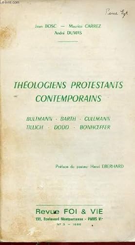 Seller image for FOI ET VIE N3 - 1966 - THEOLOGIENS PROTESTANTS CONTEMPORAINS for sale by Le-Livre