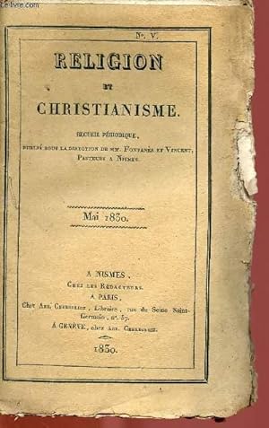 Bild des Verkufers fr RELIGION ET CHRISTIANISME - RECUEIL PERIODIQUE - NV - MAI 1830 zum Verkauf von Le-Livre