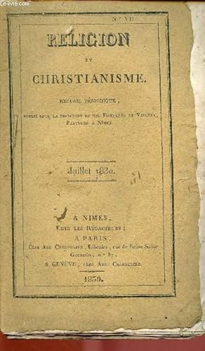 Bild des Verkufers fr RELIGION ET CHRISTIANISME - RECUEIL PERIODIQUE - NVII - JUI 1830 zum Verkauf von Le-Livre