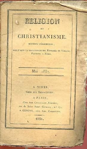Bild des Verkufers fr RELIGION ET CHRISTIANISME - RECUEIL PERIODIQUE - MAI 1831 zum Verkauf von Le-Livre