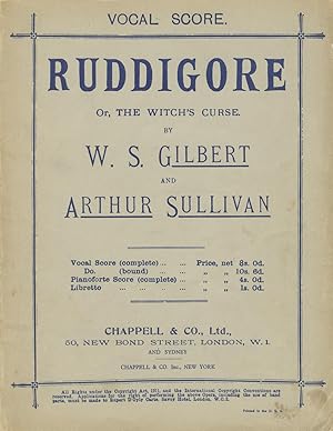 Seller image for Ruddigore; or, The Witch's Curse. By W. S. Gilbert and Arthur Sullivan. [Piano-vocal score] for sale by J & J LUBRANO MUSIC ANTIQUARIANS LLC