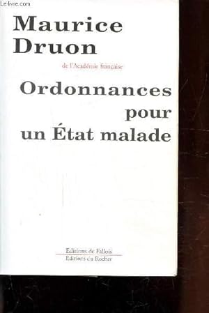 Seller image for ORDONNANCES POUR UN ETAT MALADE for sale by Le-Livre