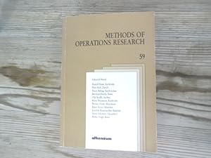 Bild des Verkufers fr Methods of operations research 59. XXII. Symposium on operations research. zum Verkauf von Antiquariat Bookfarm