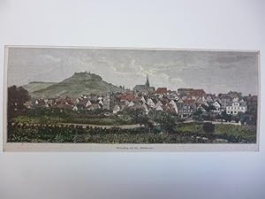 Orig. kolorierter Holzstich - Weinsberg mit der "Weibertreu".