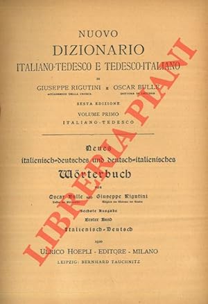 Immagine del venditore per Nuovo dizionario italiano - tedesco e tedesco - italiano. Sesta edizione. venduto da Libreria Piani