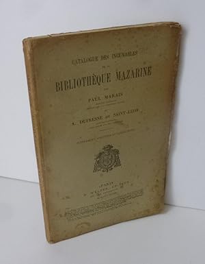 Catalogue des incunables par Paul Marais, supplément, additions et corrections. Paris. H. Welter....