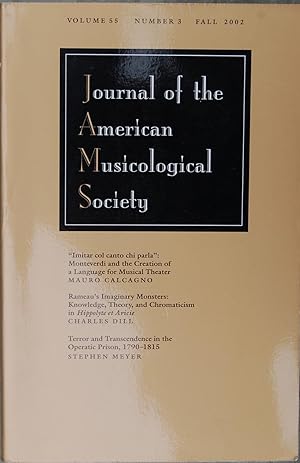 Image du vendeur pour Journal of the American Musicological Society: Fall 2002 [Volume 55 Number 3] mis en vente par knew_4_you