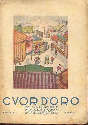 CUOR D'ORO, rivista per ragazzi - 1925 - numero 04 del 15 febbraio 1925 - ANNO QUARTO (copertina ...