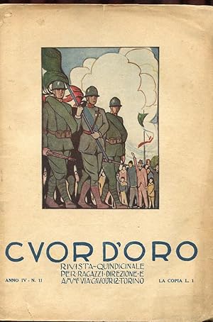 CUOR D'ORO, rivista per ragazzi - 1925 - numero 11 del 01 GIUGNO 1925 - ANNO QUARTO (copertina a ...