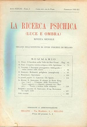 LA RIVISTA PSICHICA (Luce e Ombra) rivista mensile organo dell'istituto di studi psichici di Mila...