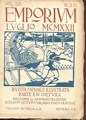 EMPORIUM 1922 - numero 331 del LUGLIO 1922 - in copertina disegno originale a colori di ALDO LAZZ...