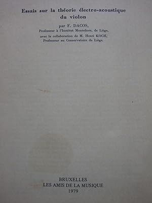 Image du vendeur pour Essais sur la thorie lectro-acoustique in-8,broch,70 pages mis en vente par LIBRAIRIE EXPRESSIONS