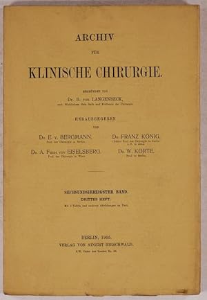 Bild des Verkufers fr Ueber den Werth der Kryoskopie fr die Nierenchirurgie (pp.712-724). zum Verkauf von Antiq. F.-D. Shn - Medicusbooks.Com