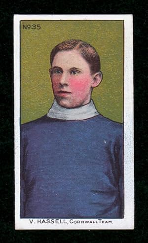 V. Hassell Vintage Lacrosse Trading Card, 1910 Imperial Tobacco Cigarette Card, Set C59, Card #35...