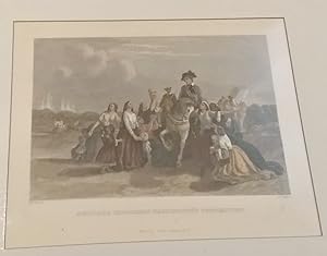 Settlers Imploring Washington's Protection Hand Colored Steel Engraving