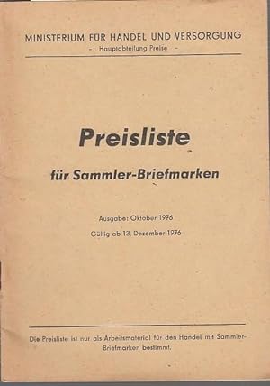 Preisliste für Sammler-Briefmarken. 1976. Inhalt : Europa .