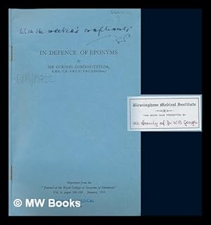 Seller image for In defence of eponyms for sale by MW Books Ltd.
