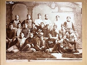 PREP SCHOOL OR MILITARY SCHOOL FOOTBALL TEAM ALBUMEN PHOTOGRAPH, CIRCA 1894, SHOWING TWENTY YOUNG...