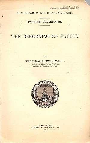 Imagen del vendedor de Dehorning of Cattle Farmers' Bulletin 350 a la venta por Book Booth