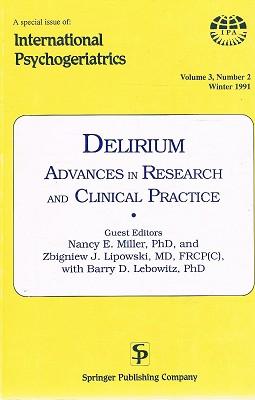 Image du vendeur pour Delirium: Advances In Research And Clinical Practice mis en vente par Marlowes Books and Music