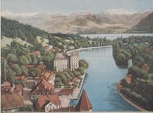 Orig. kolorierter Holzstich - Thun.