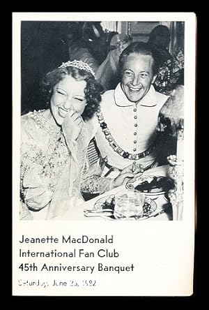 Seller image for Jeanette MacDonald International Fan Club 45th Anniversary Banquet. Saturday, June 26, 1982 programme for sale by MW Books