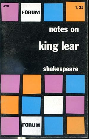 Bild des Verkufers fr Notes on King Lear - Shakespeare zum Verkauf von Librairie Le Nord