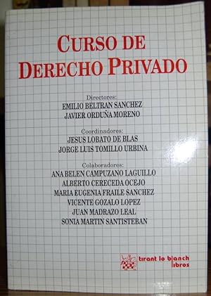 Image du vendeur pour CURSO DE DERECHO PRIVADO mis en vente par Fbula Libros (Librera Jimnez-Bravo)