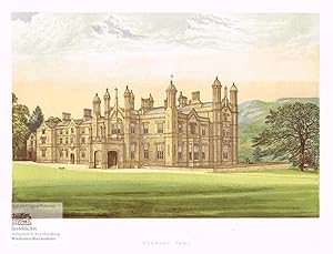 Glanusk Park. Ansicht des Landsitzes Glanusk Park, near Crickhowell, Brecknockshire. Besitz von B...