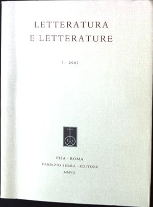 Bild des Verkufers fr Letteratura e Letterature , 1 . 2007 zum Verkauf von books4less (Versandantiquariat Petra Gros GmbH & Co. KG)