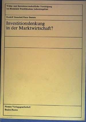 Bild des Verkufers fr Investitionslenkung in der Marktwirtschaft?. Sonderverffentlichung; 16 zum Verkauf von books4less (Versandantiquariat Petra Gros GmbH & Co. KG)