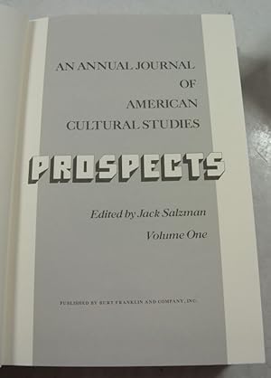 Seller image for Prospects. The Annual of American Cultural Studies. Vol. 1. for sale by Antiquariat Bookfarm