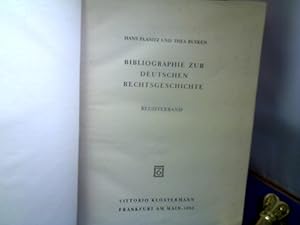 Seller image for Bibliographie zur deutschen Rechtsgeschichte. 2 Bnde. Band 2 = Registerband. for sale by Antiquariat Michael Solder