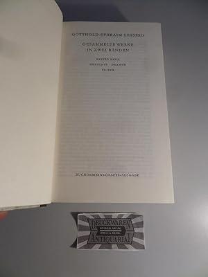 Bild des Verkufers fr Lessing : Gesammelte Werke - Erster Band : Gedichte - Dramen - Briefe. zum Verkauf von Druckwaren Antiquariat