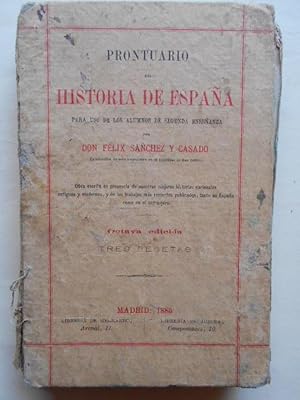 Seller image for Pronturaio de Historia de Espaa. Para uso de los alumnos de Segunda Enseanza. for sale by Carmichael Alonso Libros