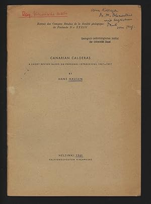 Canarian Calderas, a Short Review Based on Personal Impressions, 1947-1957. Extrait du Comptes Re...