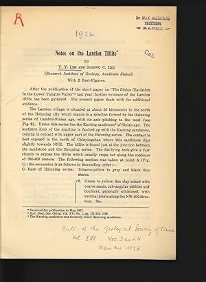 Notes on the Lantien Tillite. Bull. Geol. Soc. China, Vol. XVII, Nos 3 and 4, 1937.