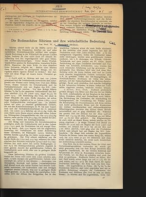 Imagen del vendedor de Die Bodenschtze Sibiriens und ihre wirtschaftliche Bedeutung. Internationale Bergwirtschaft, Febr. 1925, H. 5. a la venta por Antiquariat Bookfarm